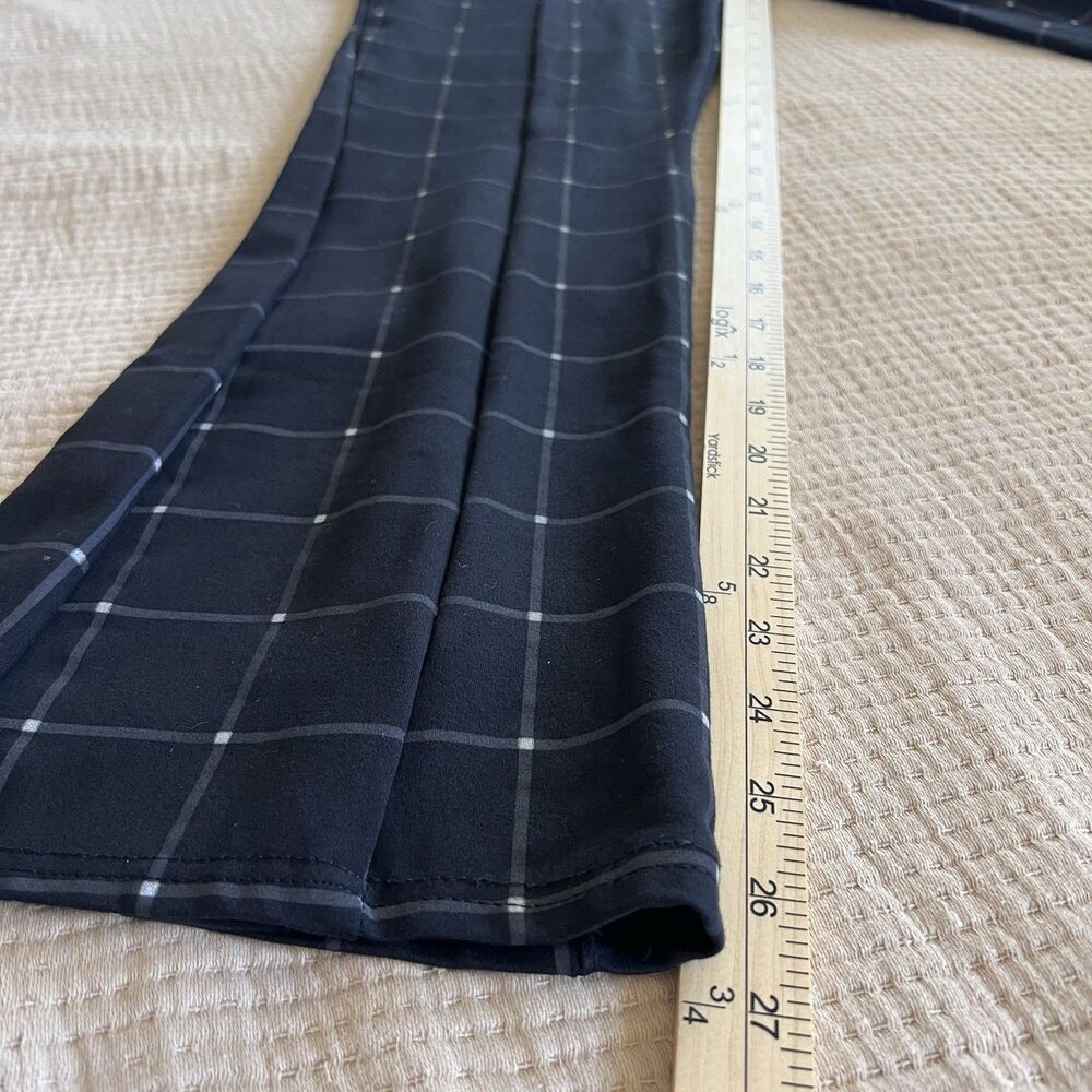 Lark + Grey Checkered Bootcut Pants Women Large Pull On Career Office Workwear - Picture 11 of 12